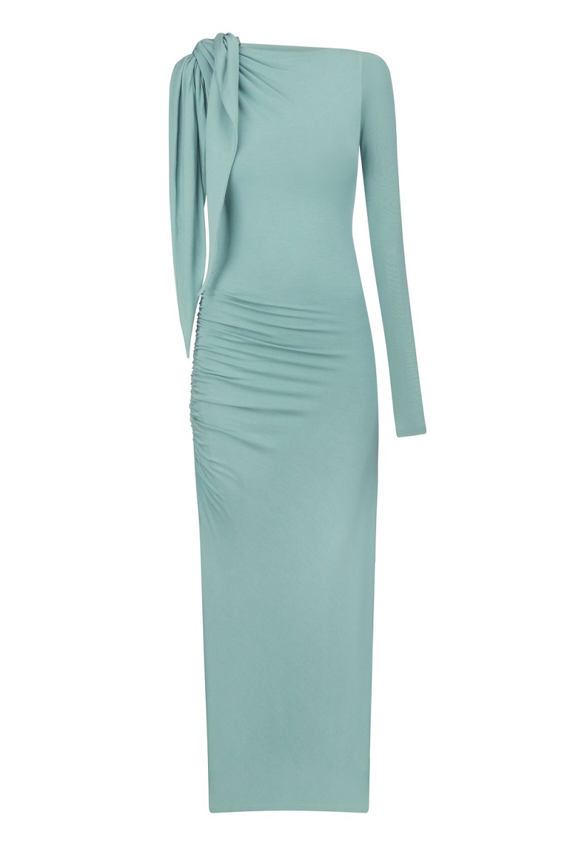 Mint One-Shoulder Dress