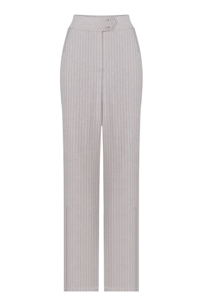 Grey Striped Pants