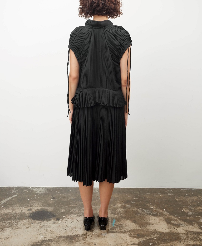 Hand Pleated Midi Dress
