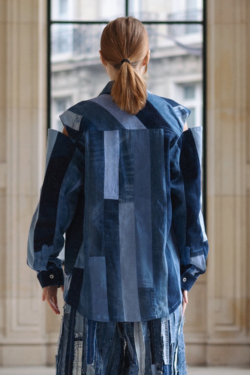 Denim Patchwork Cutout Shirt/Jacket
